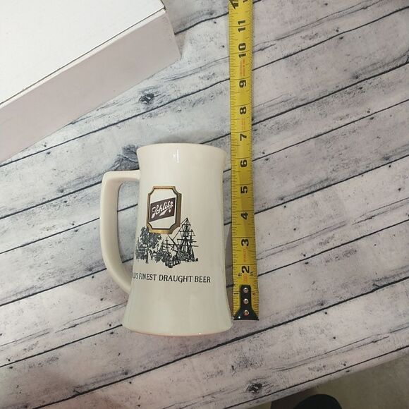 VINTAGE CERAMIC SCHLITZ BEER STEIN MUG WITH LARGE HANDLE - Picture 5 of 5